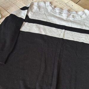 Joseph Men's Black and Gray Crewneck Sweater